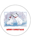 Christmas Cake Topper 26 - Kissable Bull Terriers