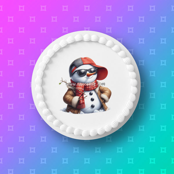 Christmas Cake Topper 27 - Funny Bad Boy Snowman