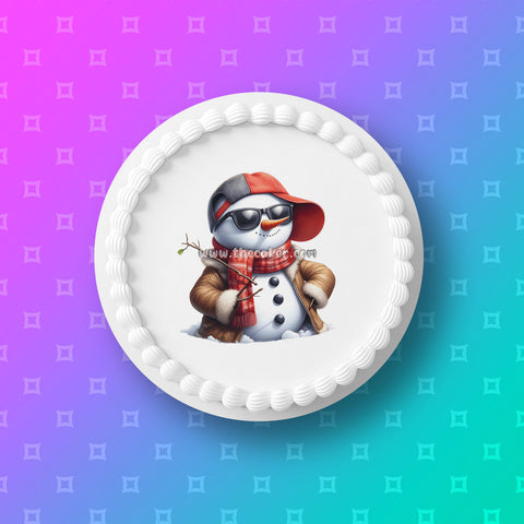 Christmas Cake Topper 27 - Funny Bad Boy Snowman