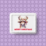 Christmas Cake Topper 37 - Christmas Cute Reindeer
