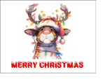 Christmas Cake Topper 37 - Christmas Cute Reindeer