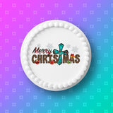 Christmas Cake Topper 39 - Merry Christmas and The Cross