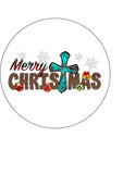 Christmas Cake Topper 39 - Merry Christmas and The Cross