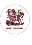 Christmas Cake Topper 40 - Funny Santa & Elf