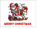 Christmas Cake Topper 40 - Funny Santa & Elf