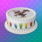 Christmas Cake Topper 04 - Funny elf on Rudolph