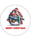 Christmas Cake Topper 49 - Funny penguin wrapped in Scarves