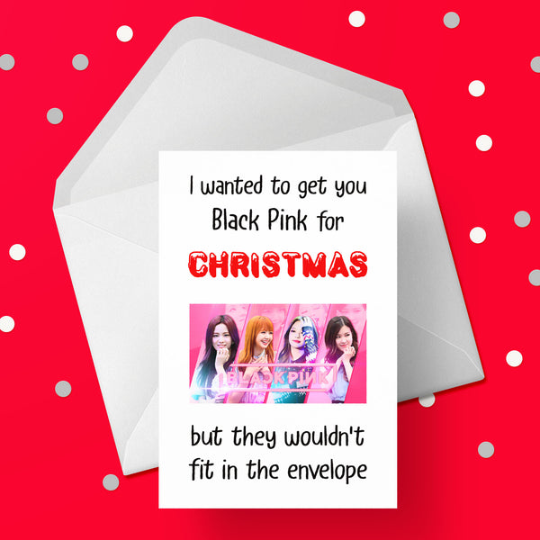 Funny Christmas Card with Black Pink