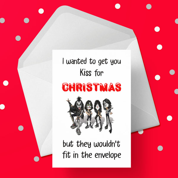 Funny Christmas Card with Kiss