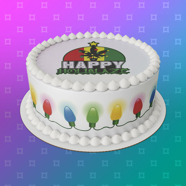 Xmas Weed, Marijuana Edible Icing Cake Topper 02