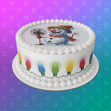 Christmas Cake Topper 01 - Funny snowman melting from fan
