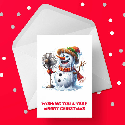 Christmas Card 01 - Funny snowman melting