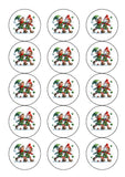 Christmas Cake Topper 02 - Funny Elves having a snowball fight
