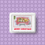 Christmas Cake Topper 07 - Corgi's watching Kings Speech