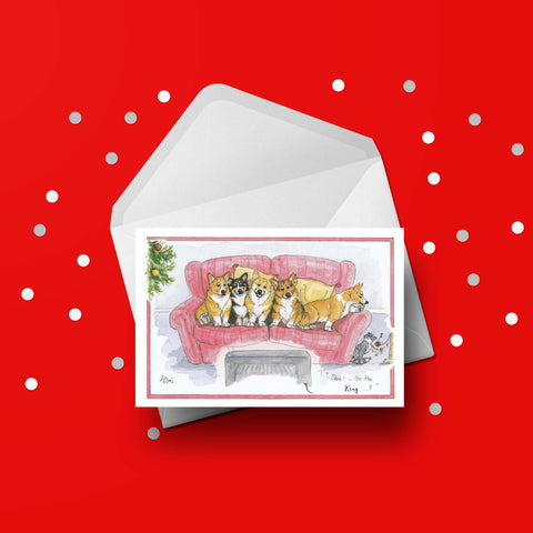 Christmas Card 07 - Funny Kings Speech & Corgis