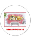 Christmas Cake Topper 07 - Corgi's watching Kings Speech