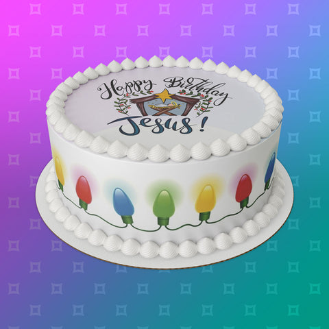 Christmas Cake Topper 18 - Happy Birthday Jesus