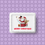 Christmas Cake Topper 23 -  Funny Santa Selfie