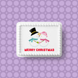 Christmas Cake Topper 29 - Snowman Kiss
