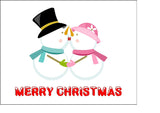 Christmas Cake Topper 29 - Snowman Kiss