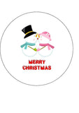 Christmas Cake Topper 29 - Snowman Kiss
