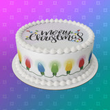 Christmas Cake Topper 32 - Merry Christmas Lights