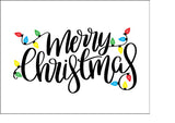 Christmas Cake Topper 32 - Merry Christmas Lights