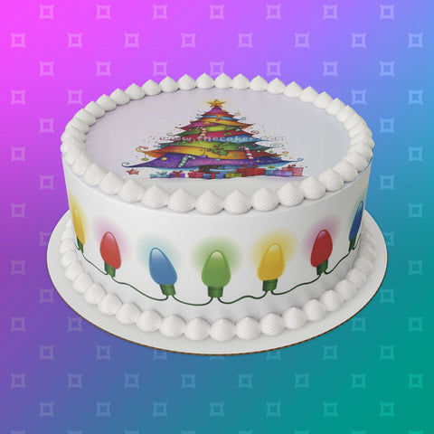 Christmas Cake Topper 33 - Whimsical Quirky Christmas Tree