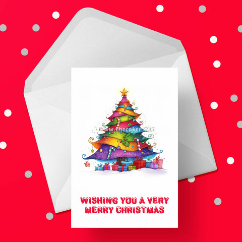 Christmas Card 33 - Cute Bright Colourful Christmas tree