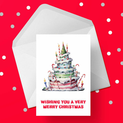 Christmas Card 34 - Beautiful Whimsical Christmas Cake