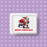 Christmas Cake Topper 24 - Funny Santa & Cookies