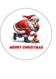 Christmas Cake Topper 24 - Funny Santa & Cookies