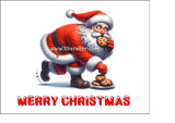 Christmas Cake Topper 24 - Funny Santa & Cookies