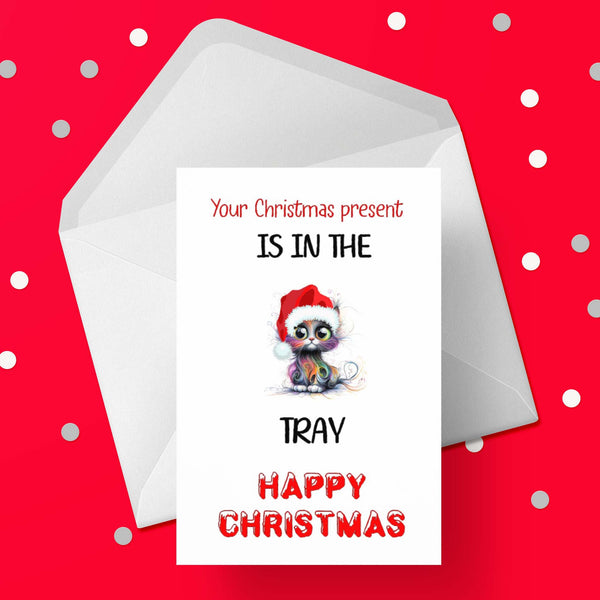 Christmas Card 45 from The Cat - Funny litter tray