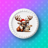 Christmas Cake Topper 07 - Funny Rudolph with Naught or Nice list