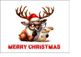 Christmas Cake Topper 07 - Funny Rudolph with Naught or Nice list