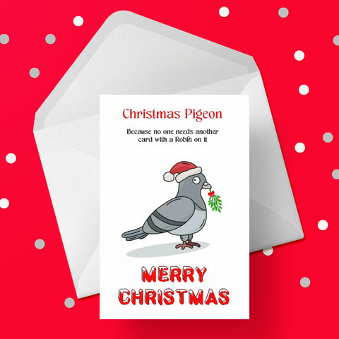 Christmas Card 53 - Funny Pigeon / Robin