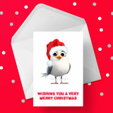 Christmas Card 43 with cute cartoon Seagull