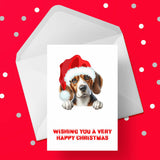 Christmas Card with Beagle Dog