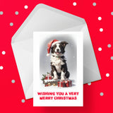 Christmas Card with Border Collie Dog 01