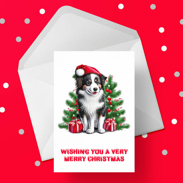 Christmas Card with Border Collie Dog 02