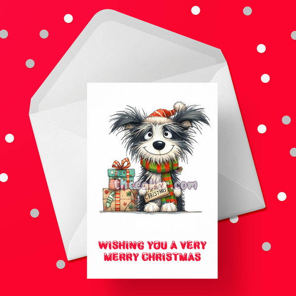Christmas Card with Border Collie Dog 03