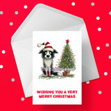 Christmas Card with Border Collie Dog 07