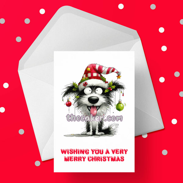 Christmas Card with Border Collie Dog 09