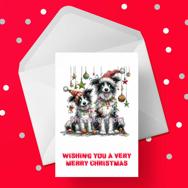 Christmas Card with Border Collie Dog 10