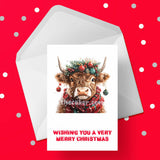 Christmas Card with Highland Cow 02