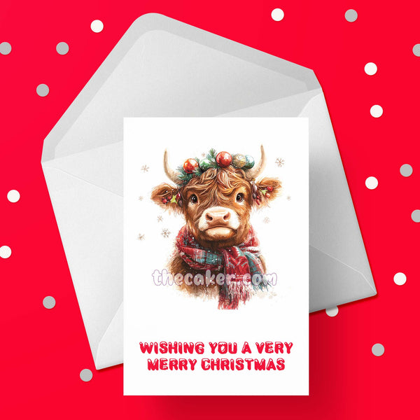 Christmas Card with Highland Cow 04