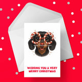 Christmas Card with Dachshund Dog 02
