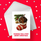 Christmas Card with Dachshund Dog 03