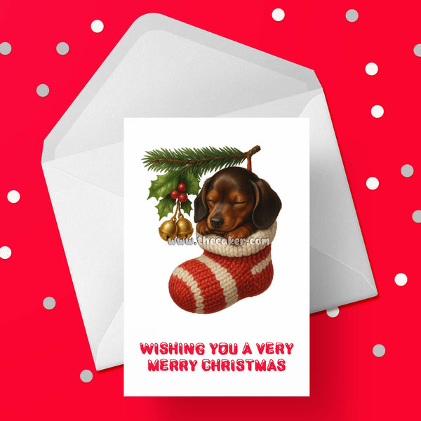 Christmas Card with Dachshund Dog 03